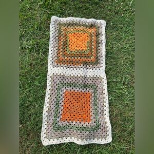 vintage smaller size afghan blanket throw